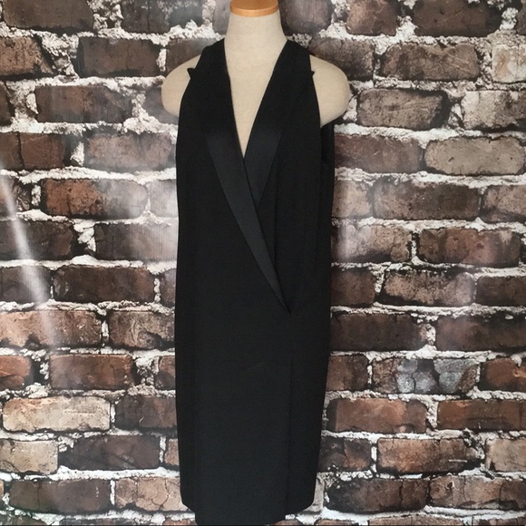 Jil Sander Dresses & Skirts - Jil Sander Dress Black Wool Tuxedo Italy Wrap 40